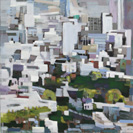»Wachsene Stadt I« (Triptychon links)   2018   100 × 100 cm