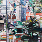 »Wohntürme IV« &nbsp; 2022 &nbsp; 120 &times; 120 cm
